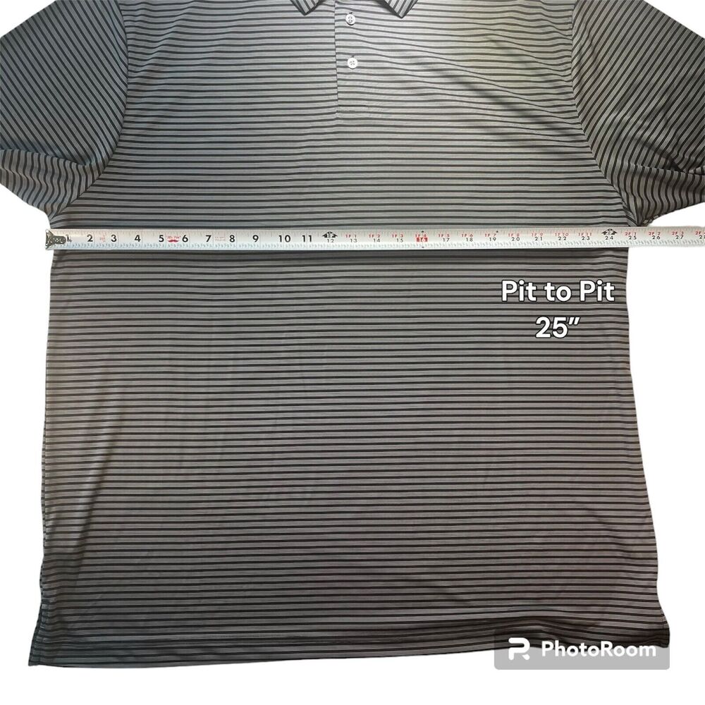 NWT PGA TOUR Mens Golf Shirt Black Stripe Polo Driflux Sunflux Motionflux 2XL - Picture 5 of 12